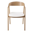 Chaise professionnelle Oakham Business en hêtre et textile blanc, disponible à Dakar, Sénégal