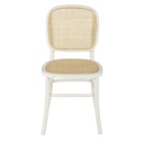 ESTA - Chaise en bois de hêtre blanc cannage en rotin