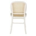 Dossier de la chaise Esta en rotin tressé et structure blanche en bois de hêtre - Dakar, Sénégal