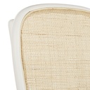Zoom sur le cannage en rotin naturel de la chaise Esta en bois blanc - Dakar, Sénégal