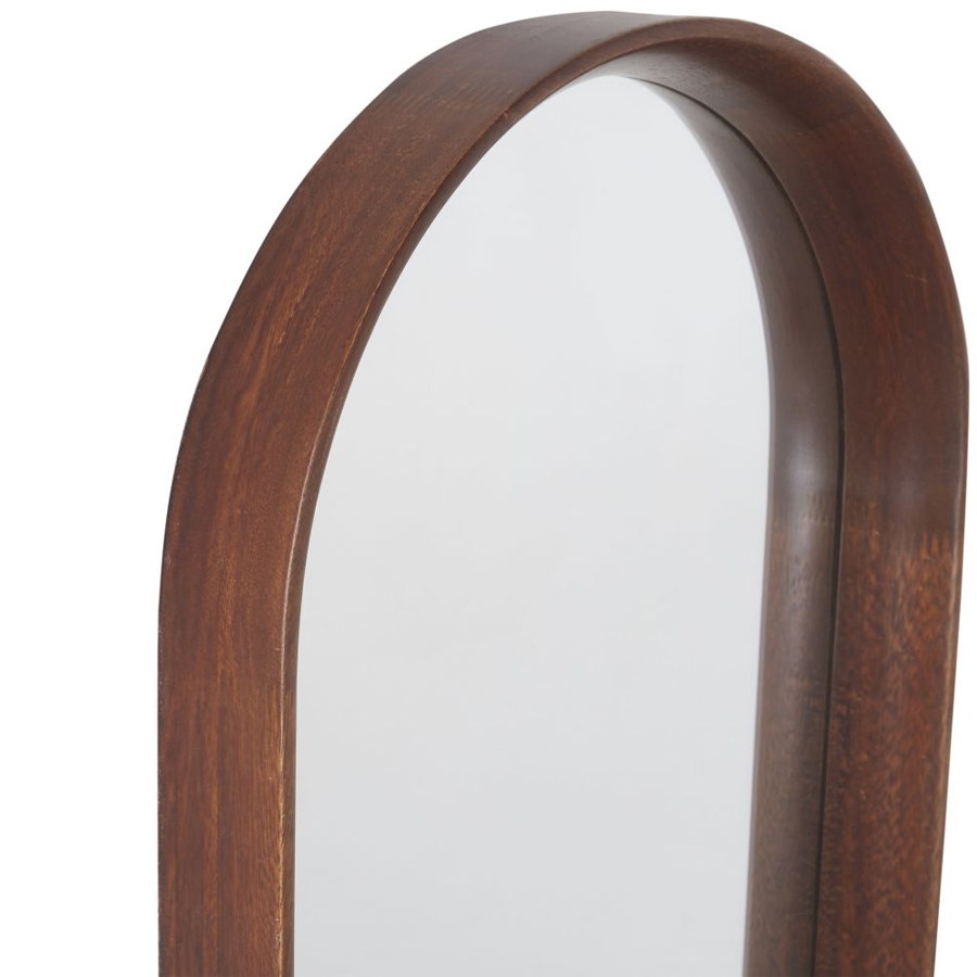 COLOMA - Miroir gélule en bois d'acacia marron 40x120