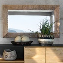 DIWALI - Miroir en manguier sculpté finition dorée 71x122