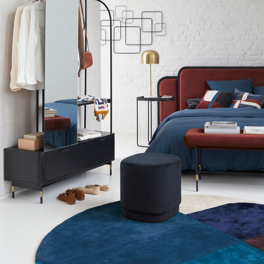 BODILE - Pouf carré noir