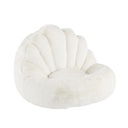 COQUILLE - Pouf enfant coquille imitation fourrure écrue