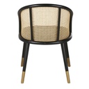 Chaise élégante Sockette avec cannage en rotin et velours noir - Dakar, Sénégal