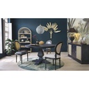 CESAREE - Buffet enfilade 2 portes et 4 tiroirs en cannage et acacia massif noir