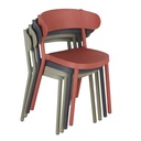 IZA BUSINESS - Chaise de jardin professionnelle en plastique recyclé terracotta