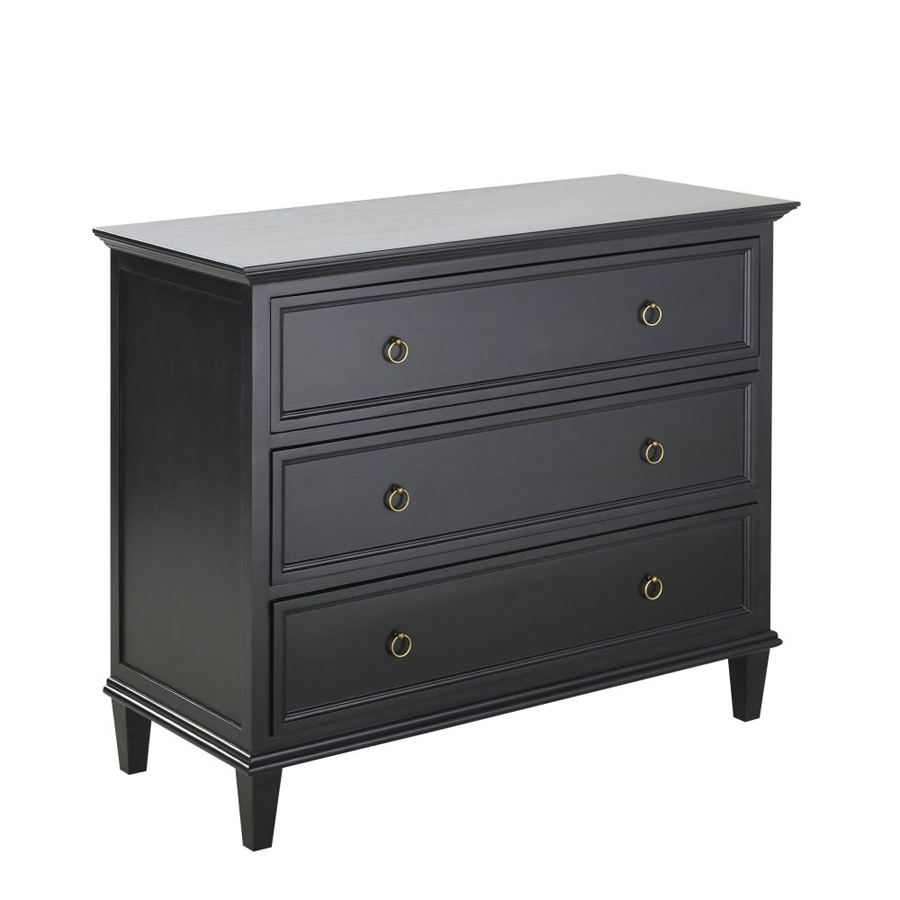 CAMBRONNE - Commode 3 tiroirs noire L100