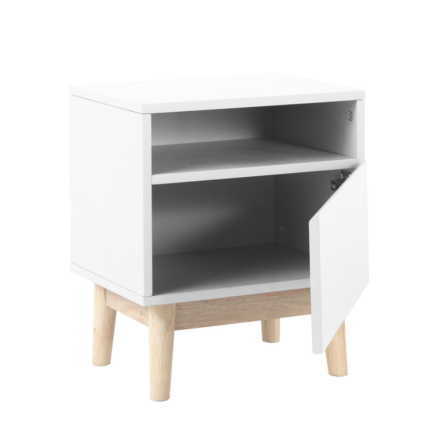 ARTIC - Table de chevet vintage blanche