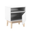 ARTIC - Table de chevet vintage blanche