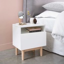 ARTIC - Table de chevet vintage blanche