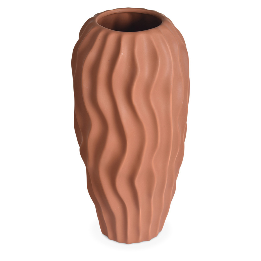 VAGUE - Vase en grès cérame terracotta 16,7x34,5cm