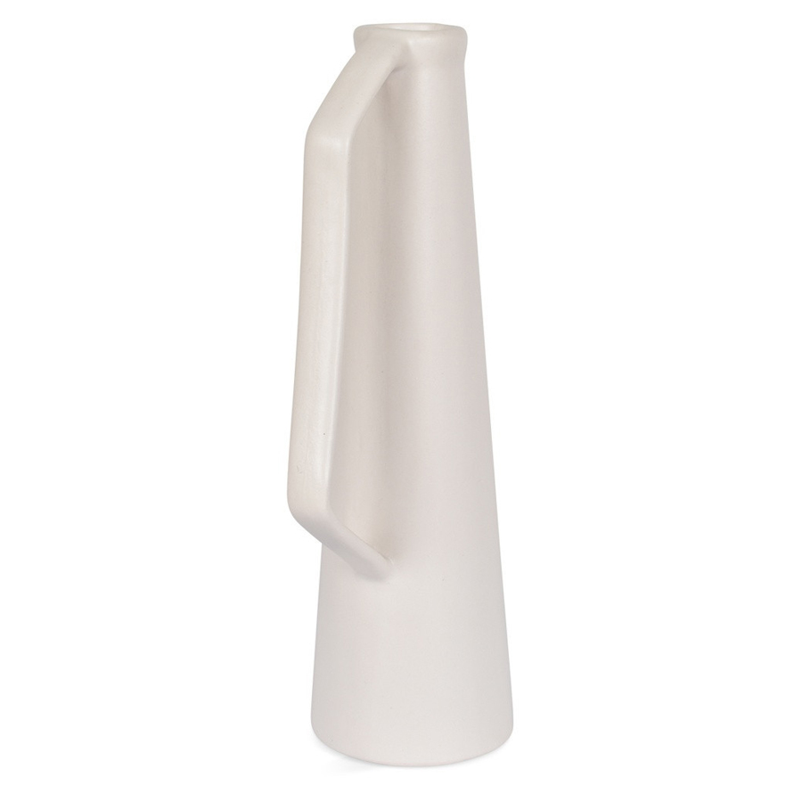 ANSE - Vase décoratif en grès cérame blanc, élégant et compact, Dakar Sénégal