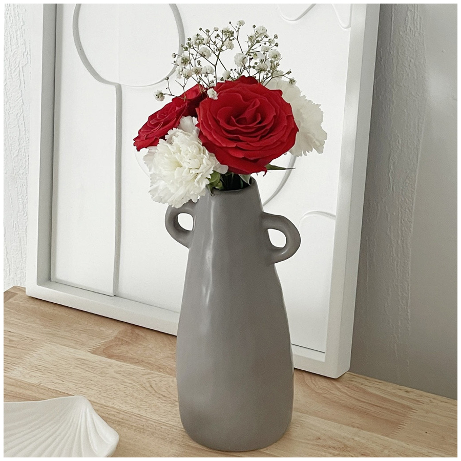 AMPHORE - Vase en grès taupe, décoration moderne et compacte, Dakar Sénégal