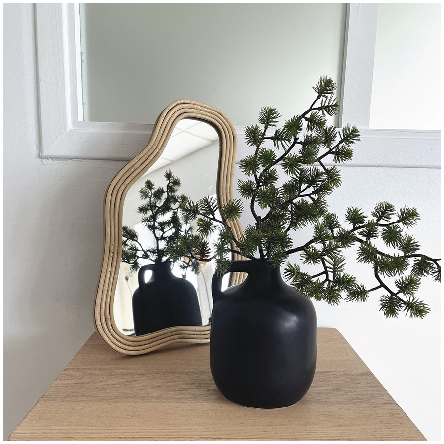 CRUCHE - Vase grès cérame noir 12x15 cm