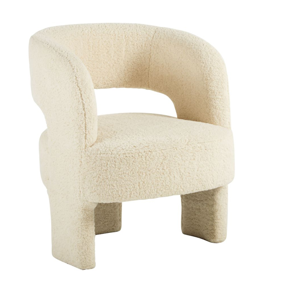 Fauteuil Sheep tripode à bouclettes blanches