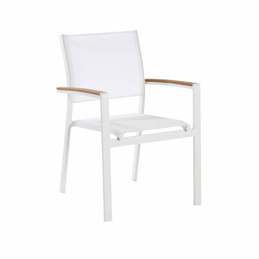 Fauteuil de jardin Fuji en aluminium blanc