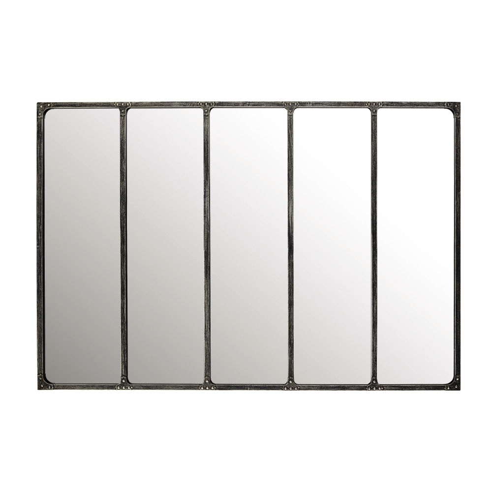 Grand miroir Cargo industriel rectangulaire en métal