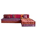 Banquette d'angle Madurai modulable 6 places en coton