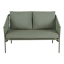 Canapé de jardin Arun 2 places en résine & métal vert kaki