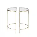2 tables de chevet MIDTOWN en métal et marbre doré