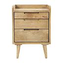Table de chevet Trocadero vintage 3 tiroirs en manguier