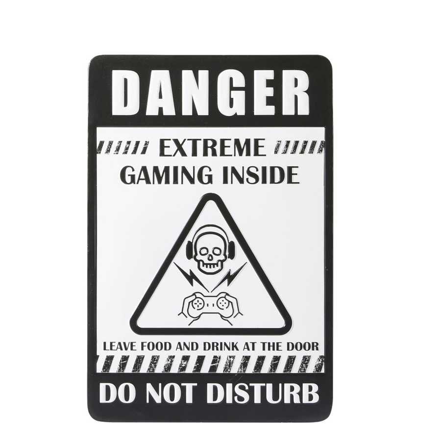 Déco murale REBEL plaque en métal noir et blanc