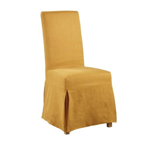 MARGAUX - Housse de chaise longue en lin ocre
