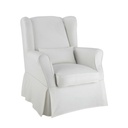 Housse de fauteuil Cottage en coton ivoire
