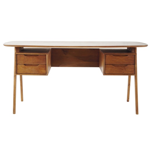 Bureau Janeiro vintage vintage en bois de manguier