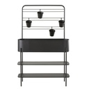 Jardinière en métal noir avec 4 pots Auckland