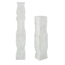 Set de 2 Totems Manteke déco en argile grise blanchie