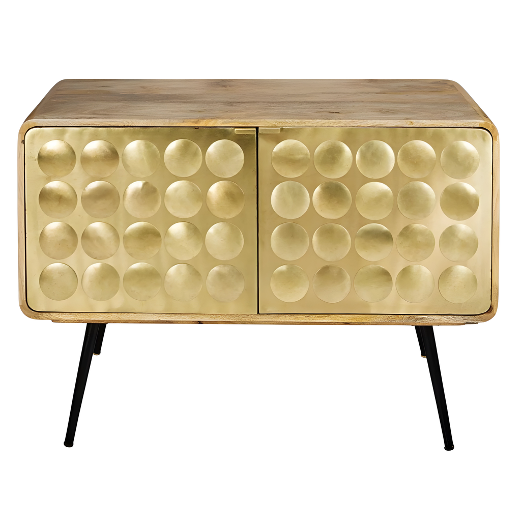 Buffet Gatsby 2 portes en métal avec effet doré