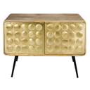 Buffet Gatsby 2 portes en métal avec effet doré