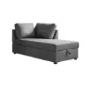 Banquette Times square accoudoir droite en tissu gris