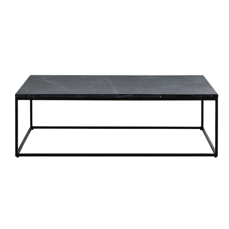 Table basse Marble en marbre noir et métal noir