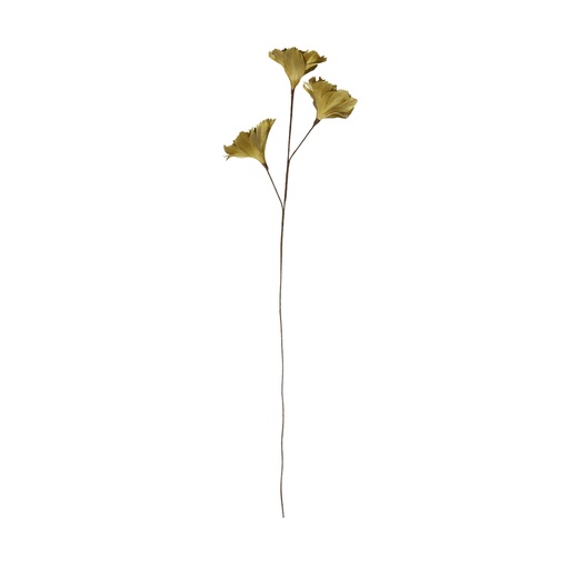 FLOWER - Ornement 3 fleurs en plume dorée H73 cm