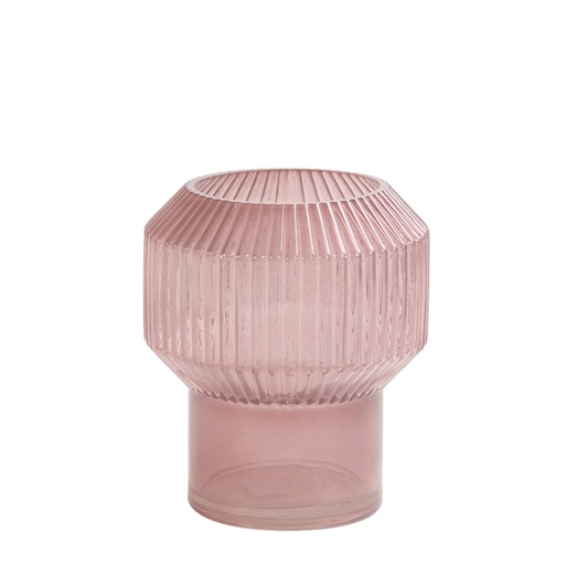 LEILA - Vase en verre vieux rose Ø16x18 cm