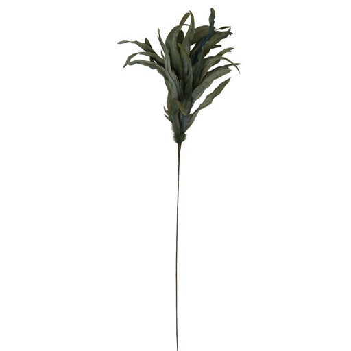 Fleur décorative ornement Plum en plume gris vert