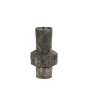 Vase Benzo en métal noir, design perle