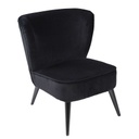 Fauteuil Palm en velours de coton noir