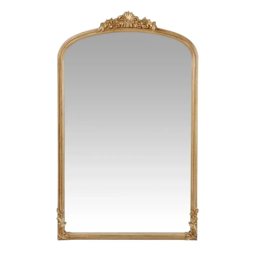 Grand miroir Omera rectangulaire doré effet vieilli 120x194