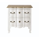 Table de chevet Versailles 2 tiroirs en acacia et manguier blanche