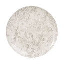 Assiette à dessert Cosy-Blue en faïence motif floral gris