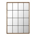 Grand miroir fenêtre rectangulaire Denys en bois et métal effet vieilli 121x165