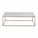 [CN721699] MARBLE - Table basse en marbre blanc et métal coloris laiton