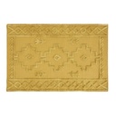 MAHE - Tapis en coton tissé jaune moutarde avec dessins en relief 120x180