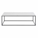 Table basse Marble en marbre blanc et métal noir