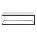Table basse Marble en marbre blanc et métal noir