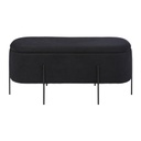 Banquette coffre Allister en velours noir